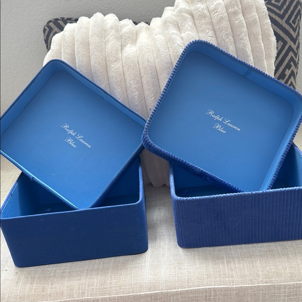 Ralph Lauren Blue Parfum Fabric Storage Boxes (2)